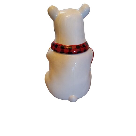 NIB POLAR BEAR COOKIE JAR GIBSON HOME POLAR FRIEND 9" CHRISTMAS HOLIDAY CERAMIC - Picture 4 of 6